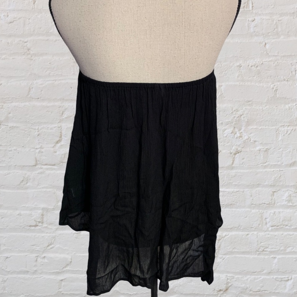 ❌DONATED❌Black Strapless Flowing Oversized Detailed Top - Picture 5 of 11